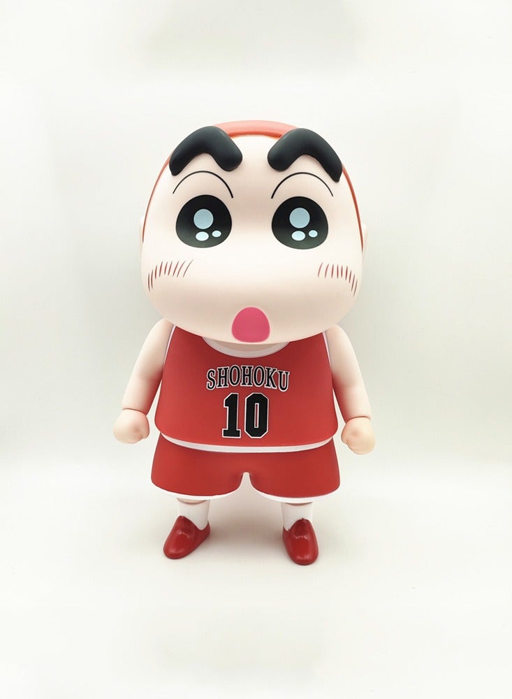 Crayon Shin-chan Sakuragi Hanamichi Basketball Suit Series Cartoon Animation Figure Model Car Desktop Ornament 23CM