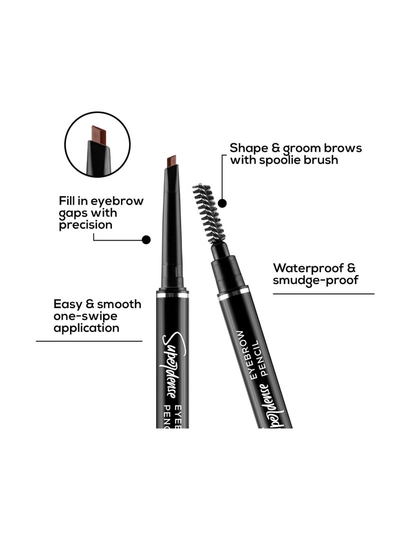 RENEE Superdense Eyebrow Pencil with Spoolie  Brown  Smudge Proof Waterproof  Highly Pigmented for Fill in Brow Gaps  Smooth One Swipe Precision Application  Enriched with Vitamin C and Jojoba Oil
