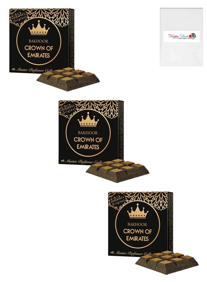 3Pcs Bakhoor Crown of Emirates Incense 40GMS