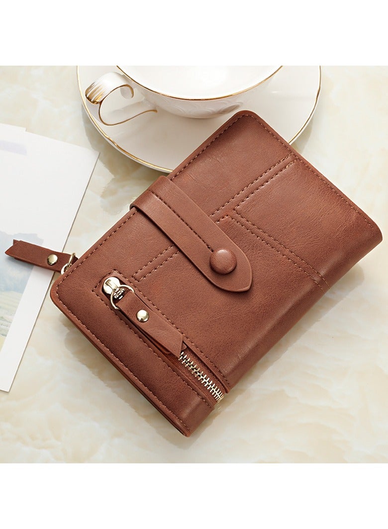 Pu Leather Short Three Fold Wallet