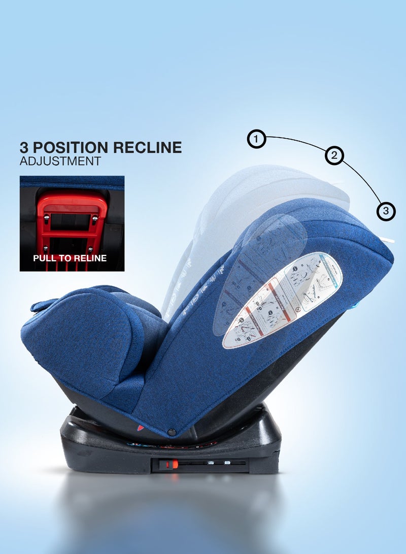 Baybee Convertible Car Seat for Baby 0 to 12 Years with ISOFIX, 3 Position Recline, Headrest Adjustable ECE R44/04 Safety Certified Travel Baby Car Seat for Toddlers Kids Boys Girls Blue