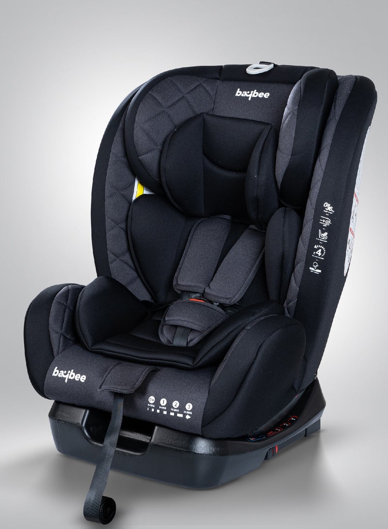 Baybee Convertible Car Seat for Baby 0 to 12 Years with ISOFIX, 3 Position Recline, Headrest Adjustable ECE R44/04 Safety Certified Travel Baby Car Seat for Toddlers Kids Boys Girls Black