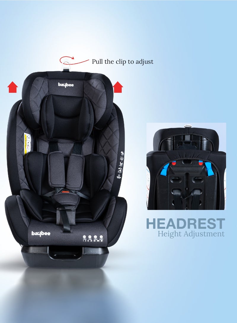 Baybee Convertible Car Seat for Baby 0 to 12 Years with ISOFIX, 3 Position Recline, Headrest Adjustable ECE R44/04 Safety Certified Travel Baby Car Seat for Toddlers Kids Boys Girls Black