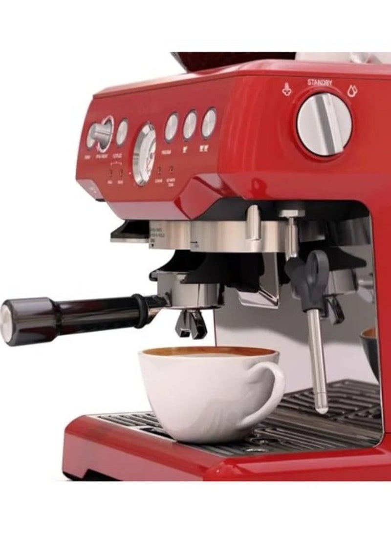 BREVILLE Barista Espresso Machine BES870CRN 1850W 2L Red/Silver