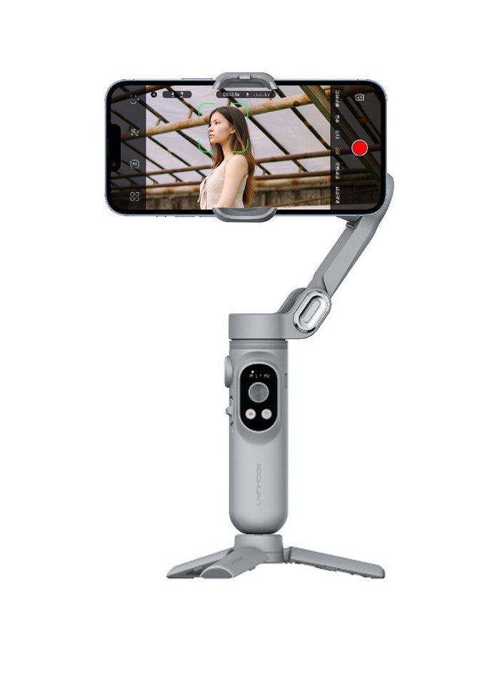 AOCHUAN X PRO Gimbal Stabilizer for Smartphone, Gimbal w/Wireless Charging iPhone Gimbal for iPhone 15 Pro Max/Android Foldable 3-Axis Handheld Phone Gimbal for Video Recording Face Tracking (Grey)