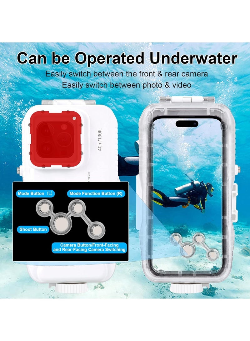 PULUZ Fat Cow for Apple iPhone 15/14 Pro Max diving case 40 meters sealed Waterproof housing