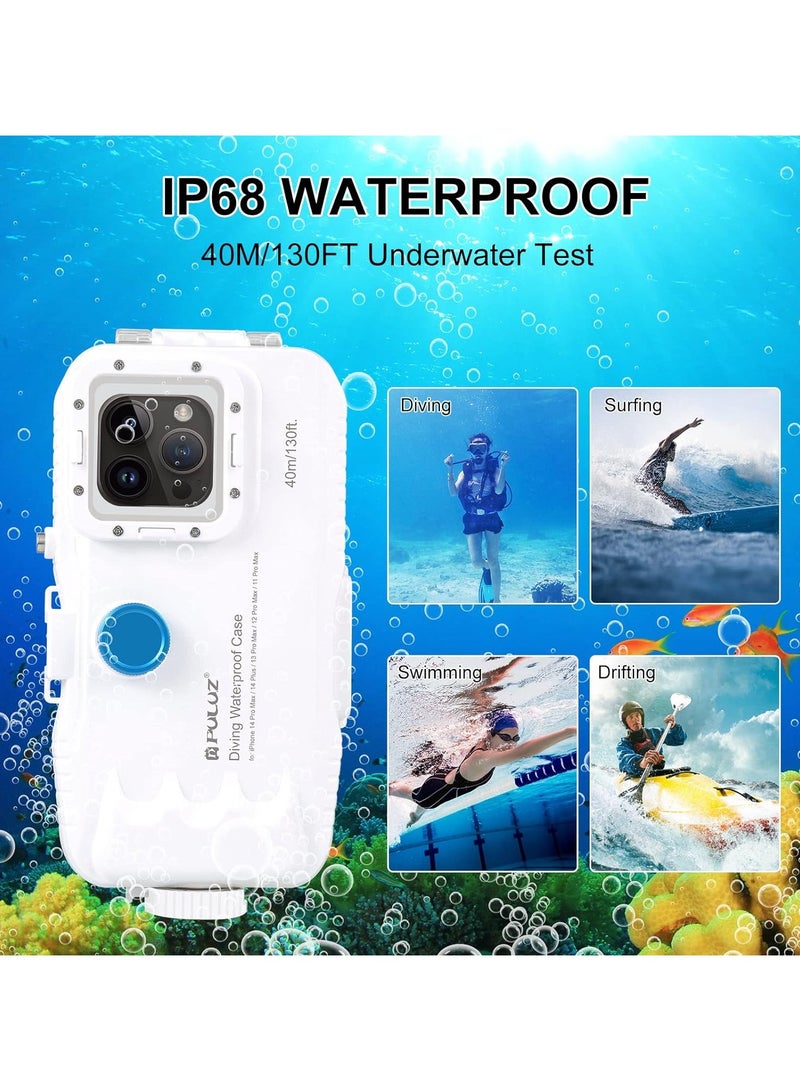 PULUZ Fat Cow for Apple iPhone 15/14 Pro Max diving case 40 meters sealed Waterproof housing