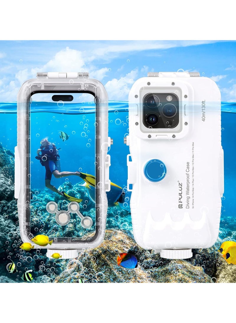 PULUZ Fat Cow for Apple iPhone 15/14 Pro Max diving case 40 meters sealed Waterproof housing