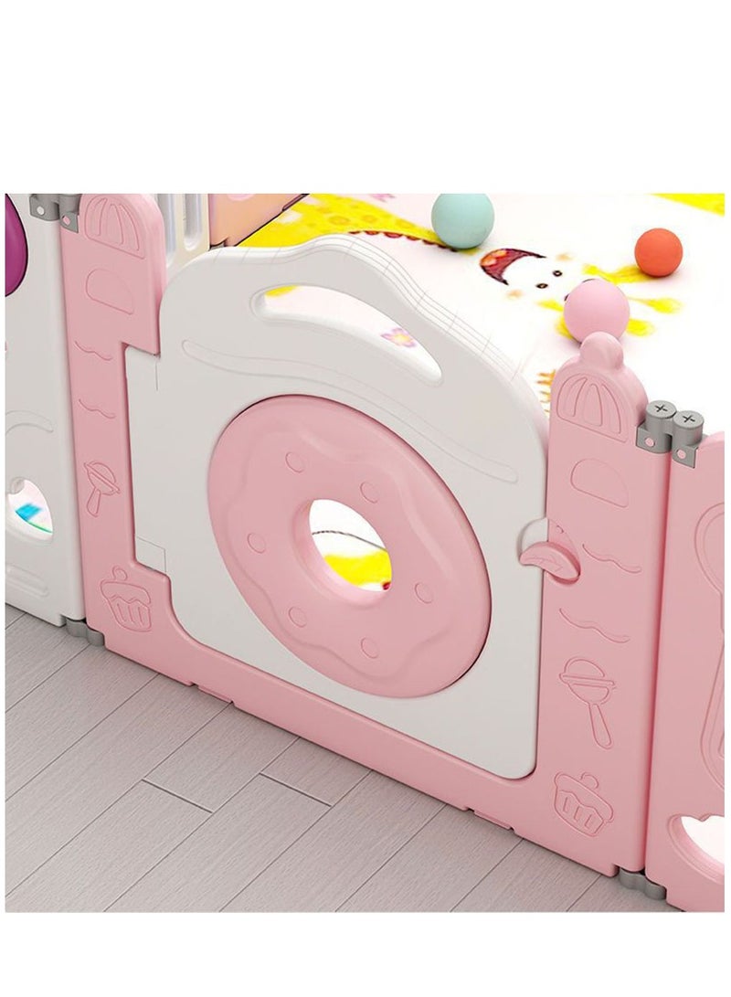 Foldable Baby playpen Baby Folding Play Pen Kids Activity Centre Safety Play Yard Home Indoor Outdoor New Pen 12+2 Panels Toddler Slide Big Game Climbing Slide Toy Set