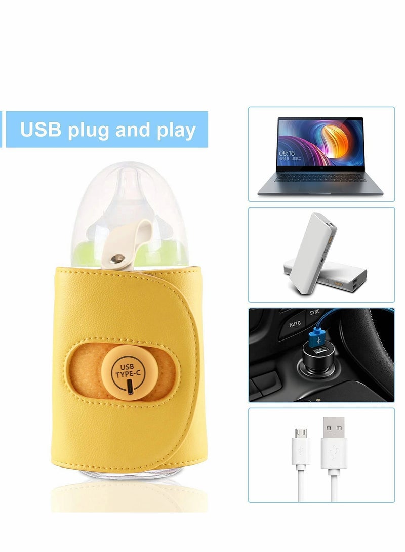 Bottle Warmer Bag, Baby Bottle Warmer Insulation Cover, Portable USB Car Baby Bottle Insulator