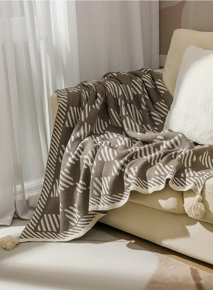 Bohemian Style Knitted Soft Throw Blanket Keep Warm