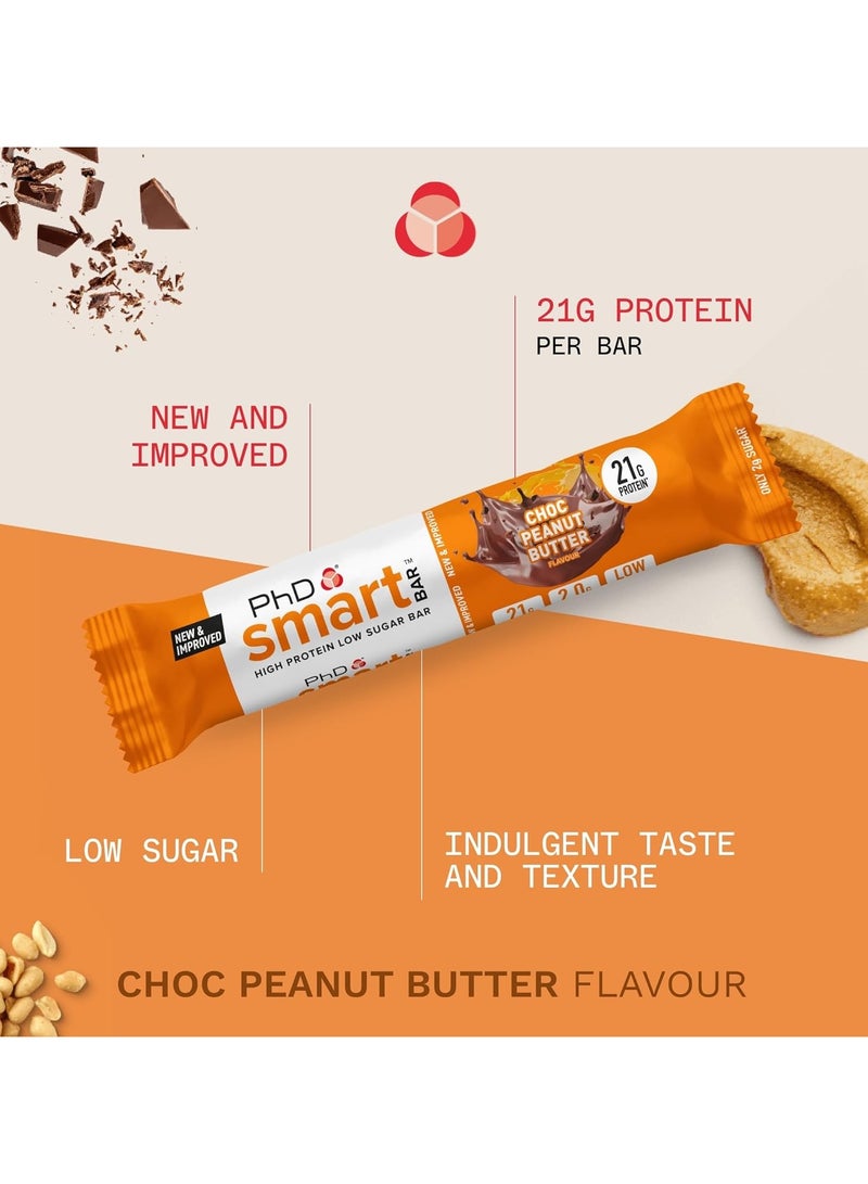 PhD Smart Bar Choc Peanut Butter Flavor 64g Pack of 12