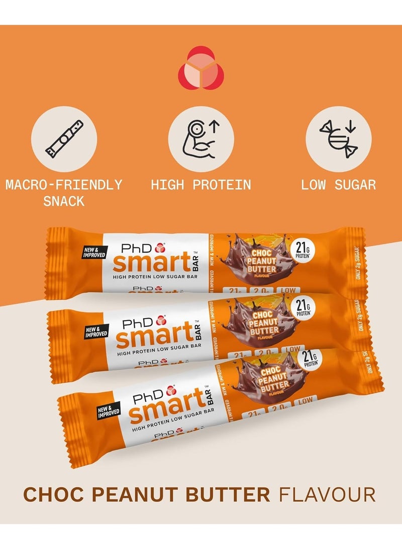 PhD Smart Bar Choc Peanut Butter Flavor 64g Pack of 12