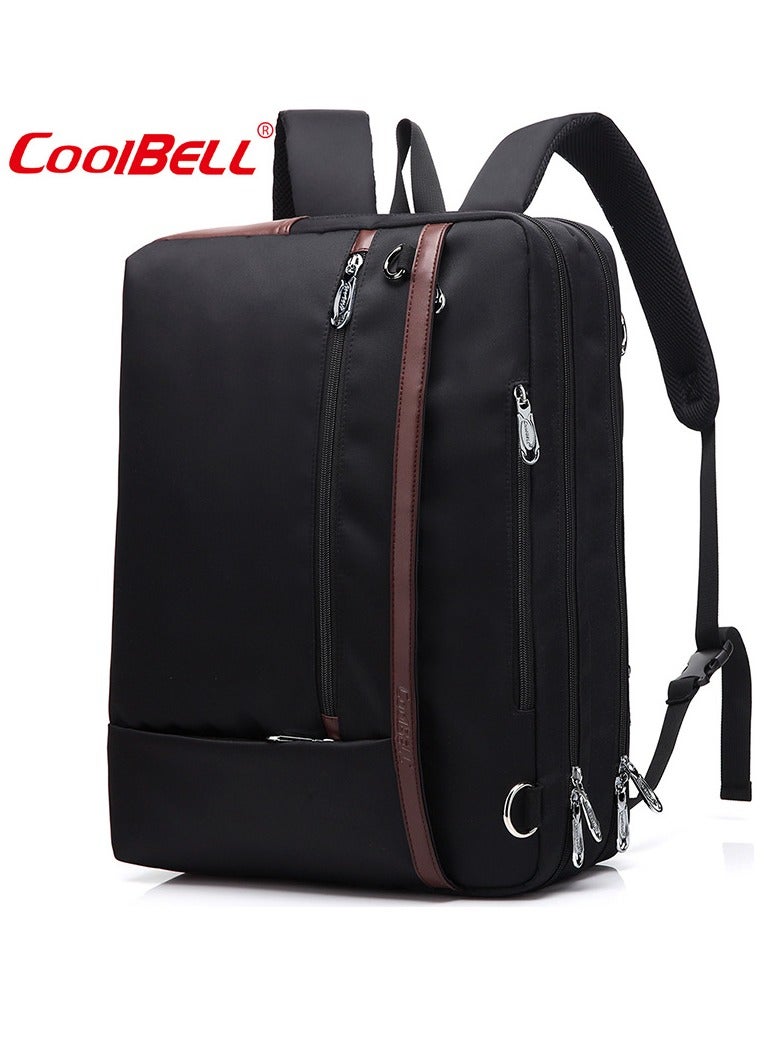 Men's Large Capacity Backpack Multi-Functional Laptop Bag Black
