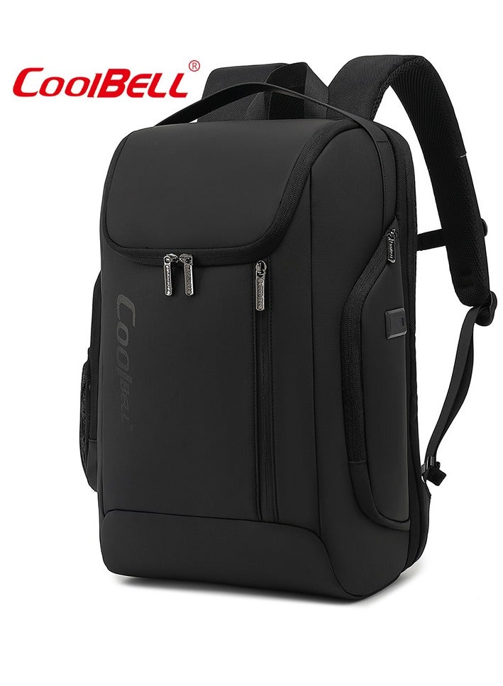 Men's Large Capacity Backpack Multi-Functional Laptop Bag Black