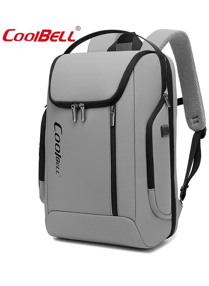 Men's Large Capacity Backpack Multi-Functional Laptop Bag Grey