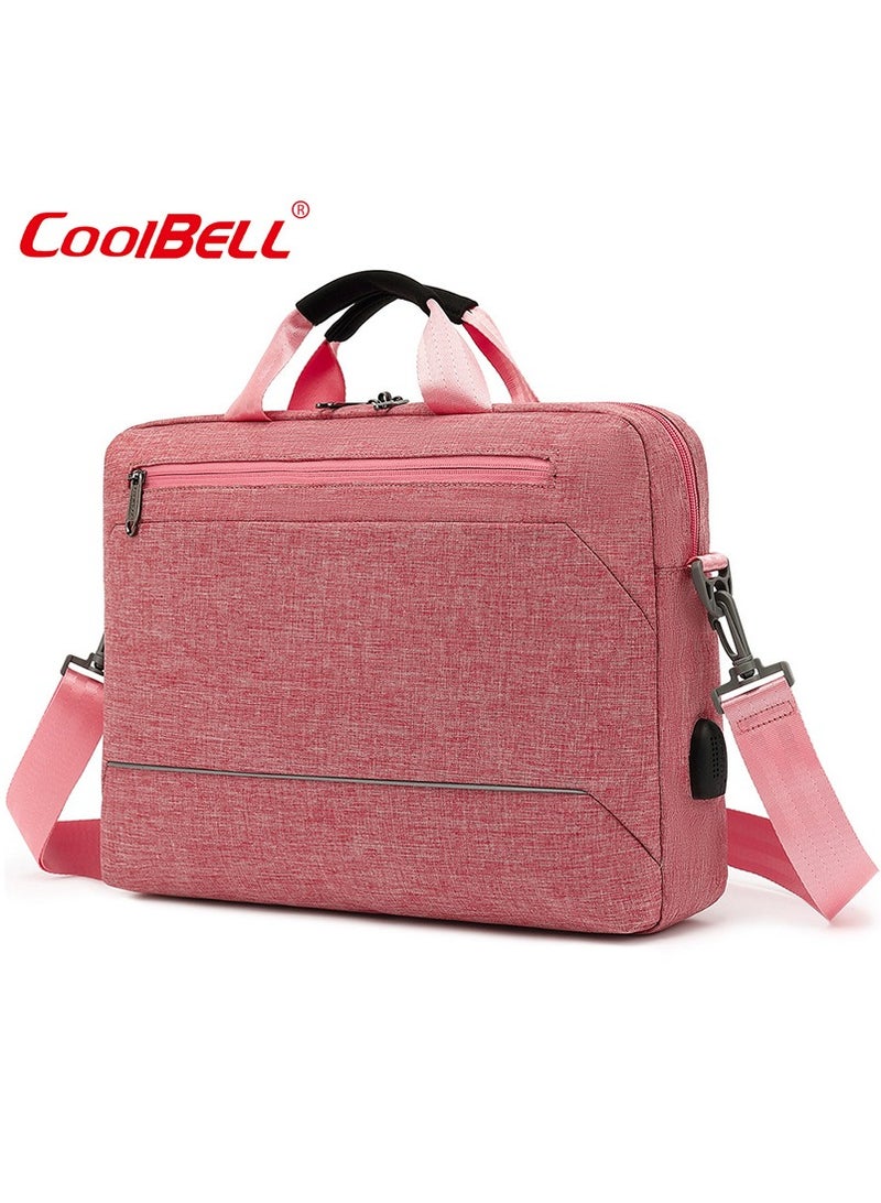 Large Capacity Laptop Bag Multi-Functional Briefcase Pink