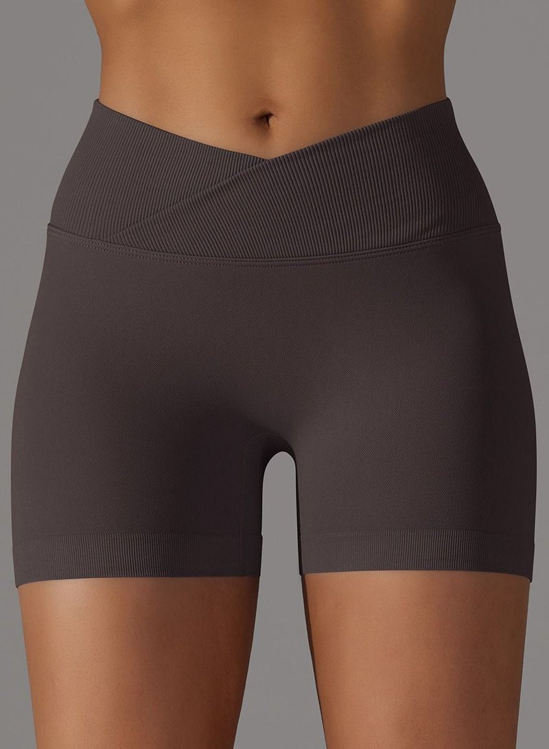 Yoga Tight Fitting Stretch Soft Pants Brown