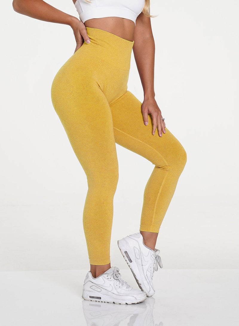 Yoga Tight Fitting Stretch Soft Pants Yellow
