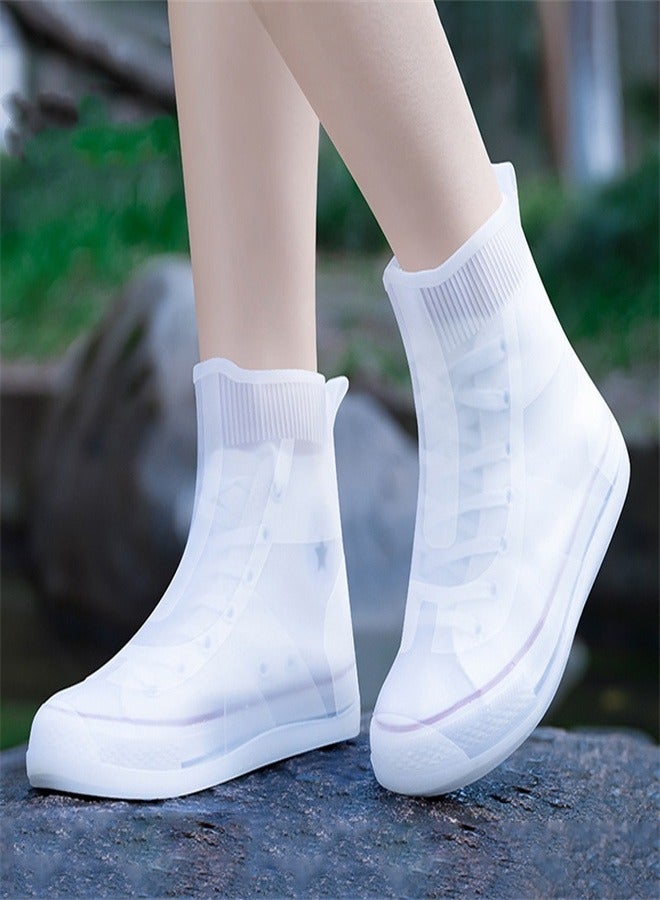 Children's Mid Tube Rain Boot Cover  White