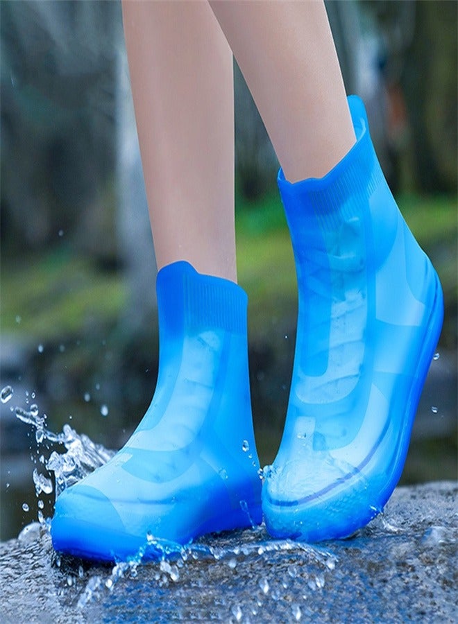 Children's Mid Tube Rain Boot Cover   Blue