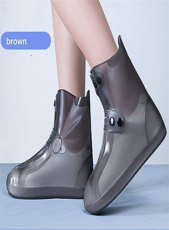 Children's Mid Tube Rain Boots Brown
