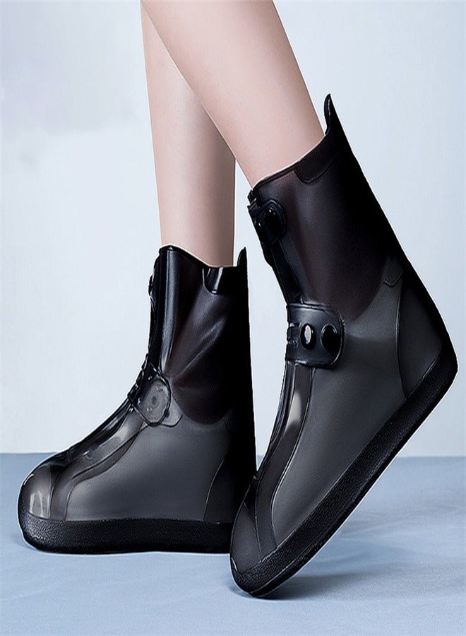 Children's Mid Tube Rain Boots Cover Black