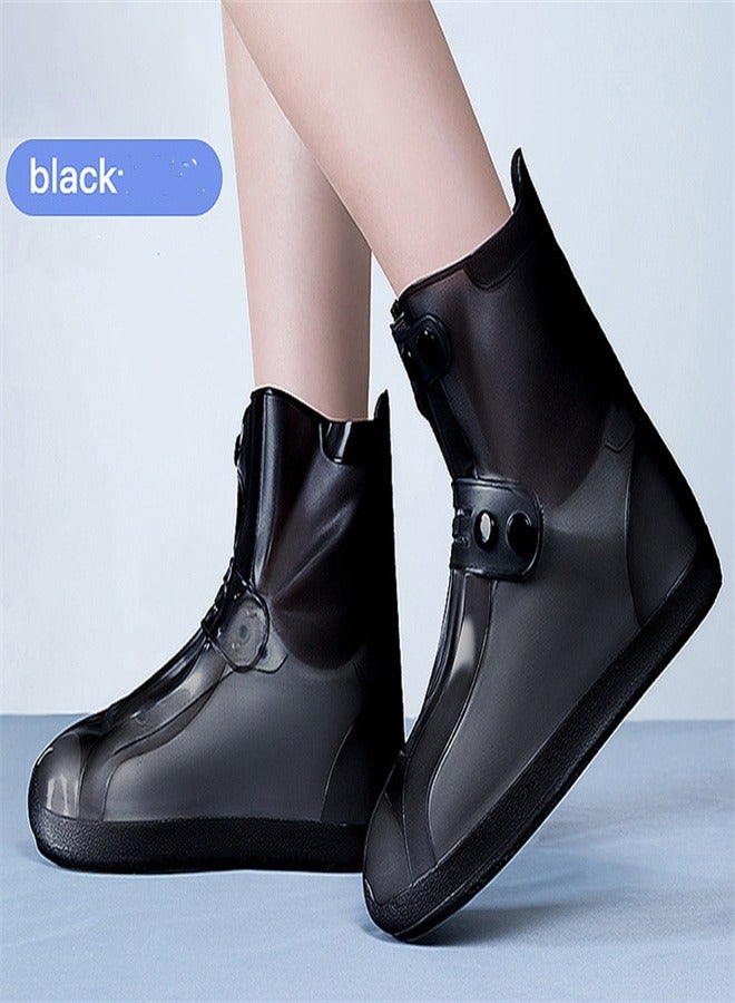 Children's Mid Tube Rain Boots Cover Black