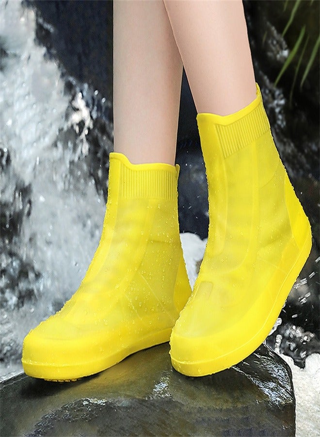 Children's Mid Tube Rain Boot Cover  Yellow