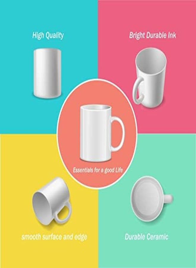 White Sublimation Mugs, Sublimation Mugs Blank, 11Oz Sublimation Coffee Mugs,White Coated Ceramic Cup, Mug Sets - Set Of 12