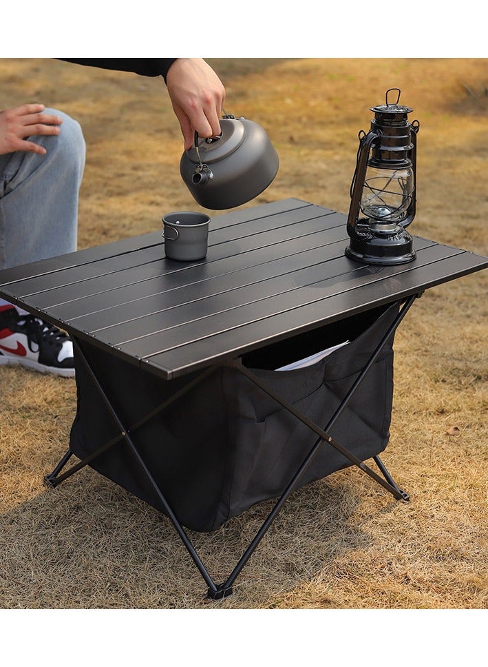 Roll Up Camping Table Portable - 40s Setup Compact Folding Desk for Hiking, 4WD, Beach | Ultra-Light 3.3lbs | Waterproof Oxford Fabric & Aluminum Frame