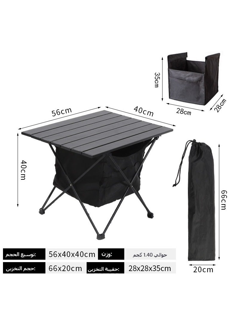 Roll Up Camping Table Portable - 40s Setup Compact Folding Desk for Hiking, 4WD, Beach | Ultra-Light 3.3lbs | Waterproof Oxford Fabric & Aluminum Frame