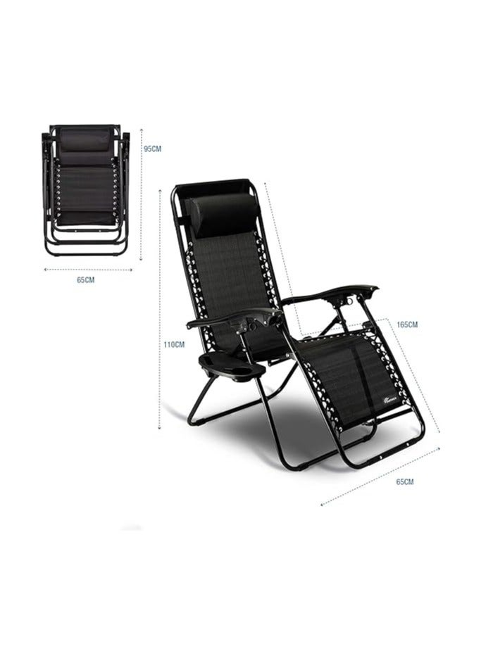 Foldable Camping Chair Zero Gravity Folding Lounge Chair Outdoor Lounge Gravity Chair Camping Reclining Lounge Chair with Pillow and Hand Rest Multipurpose Adjustable Chair
