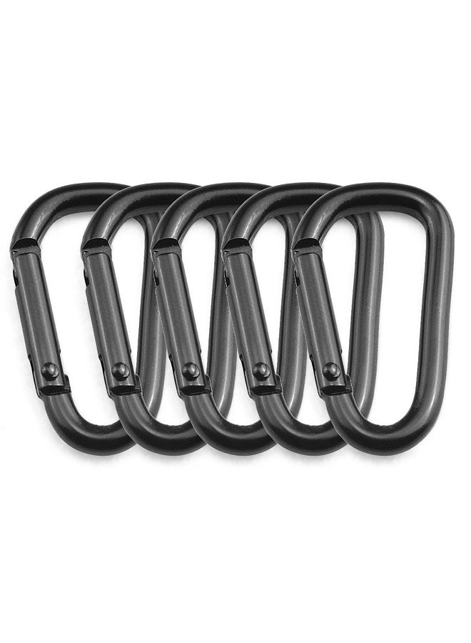 5pcs D Ring Shape Carabiner Aluminum Alloy Carabiners for Outdoor Camping Hiking Climbing