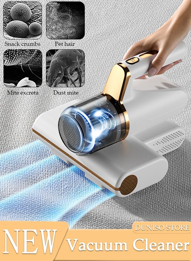 Mattress Vacuum Cleaner Handheld UV Bed Vacuum Mite Removal Instrument Wireless Mite Remover Cleaning Machine for Pillows Sheets Mattresses Sofas Plush Toys and Other Fabric Surfaces