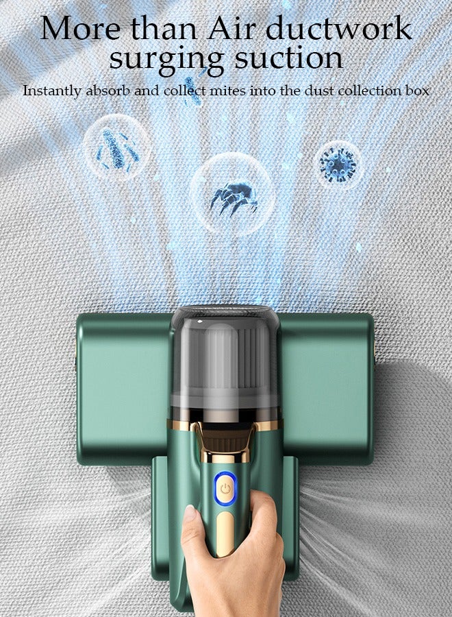 Mattress Vacuum Cleaner Handheld UV Bed Vacuum Mite Removal Instrument Wireless Mite Remover Cleaning Machine for Pillows Sheets Mattresses Sofas Plush Toys and Other Fabric Surfaces