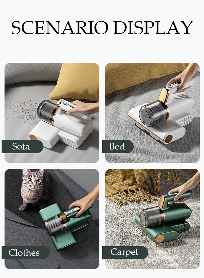 Mattress Vacuum Cleaner Handheld UV Bed Vacuum Mite Removal Instrument Wireless Mite Remover Cleaning Machine for Pillows Sheets Mattresses Sofas Plush Toys and Other Fabric Surfaces