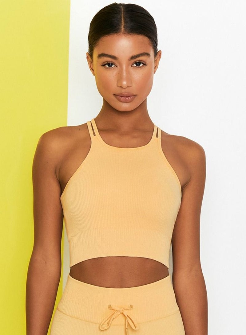 Tight Fitting Stretch Soft Vest Yellow