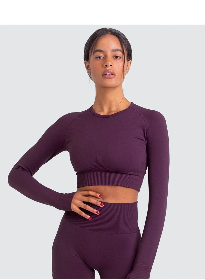 Yoga Tight Fitting Stretch Soft T-shirt Purple