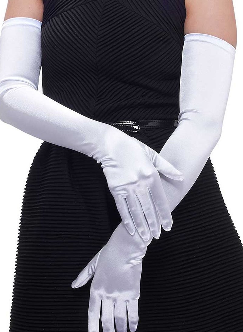 Satin Opera Gloves, Formal Bridal Banquet Party Wedding Opera Mitten