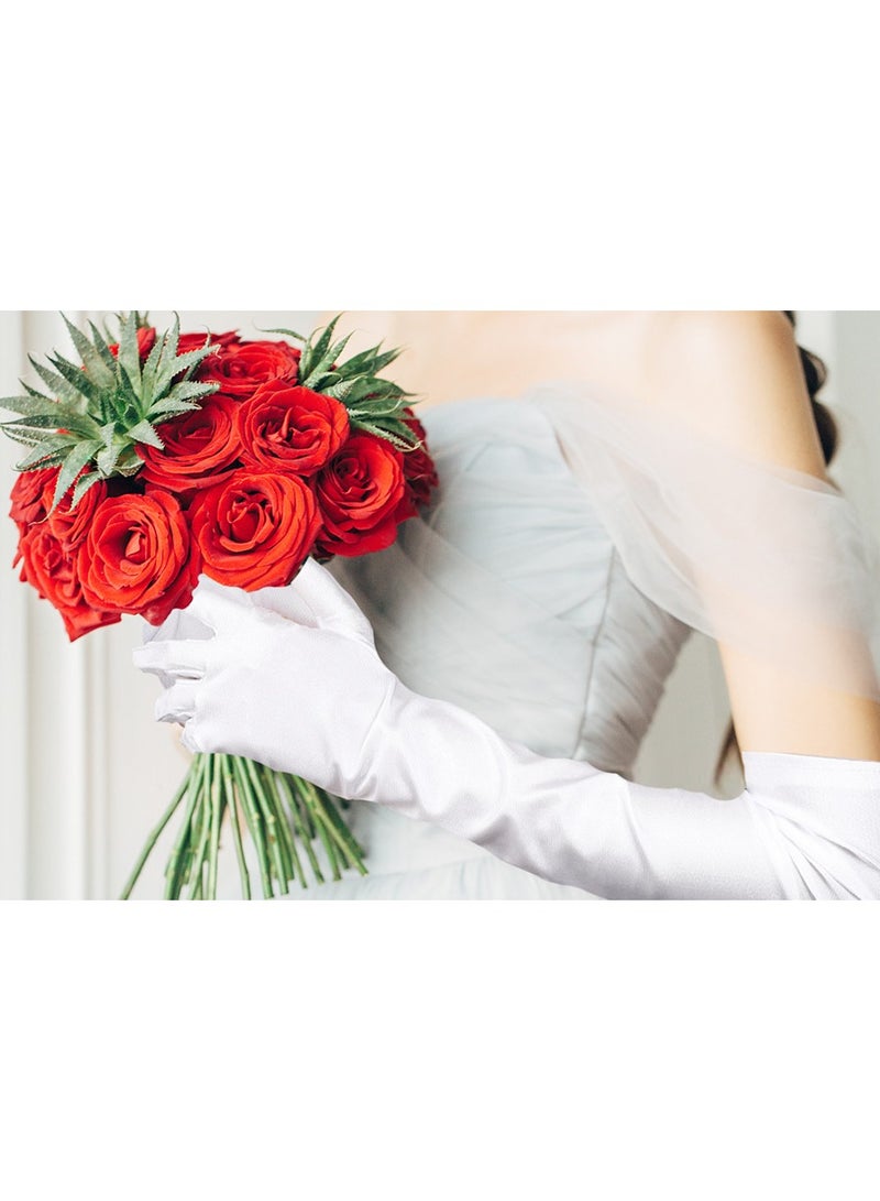 Satin Opera Gloves, Formal Bridal Banquet Party Wedding Opera Mitten