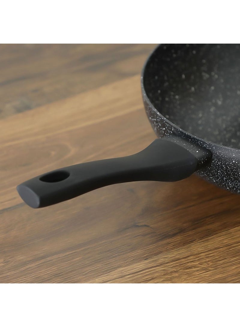 Danube Essential Wok with Lid - Black Marble