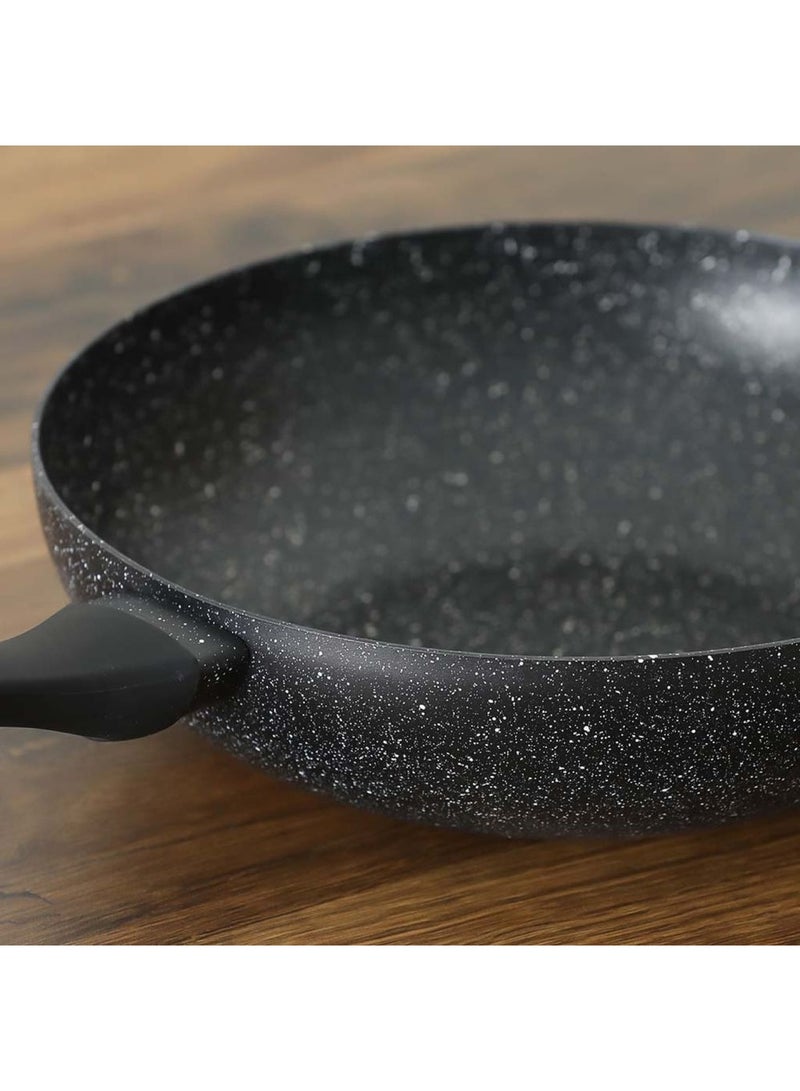 Danube Essential Wok with Lid - Black Marble