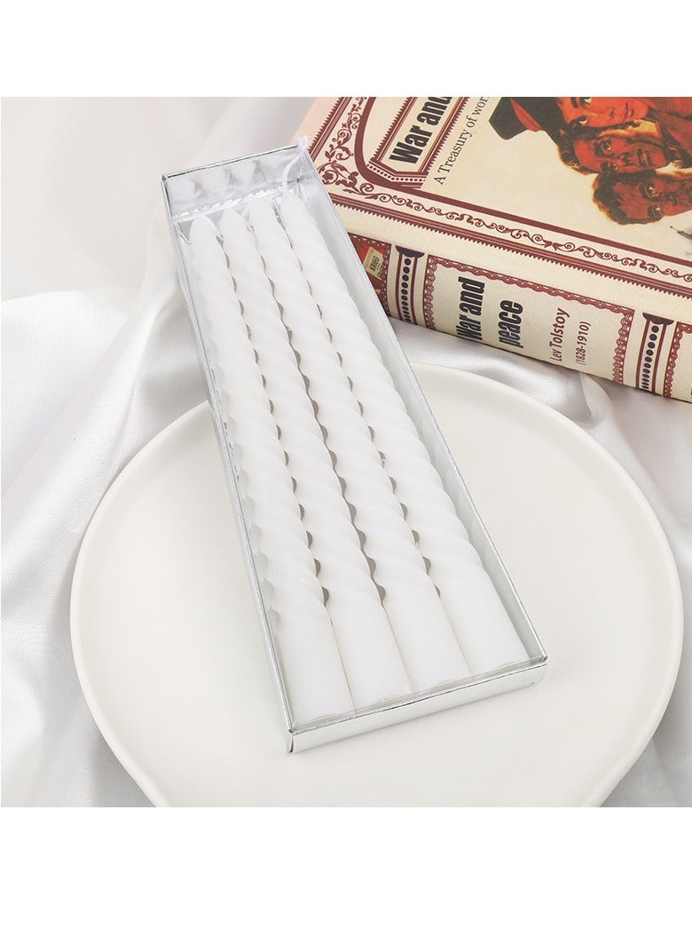 Thread Style Home Decoration Candles Set White