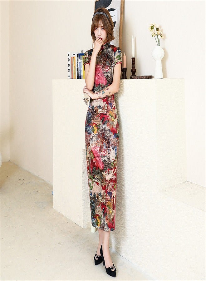 Short Sleeved Dress Flower Color,