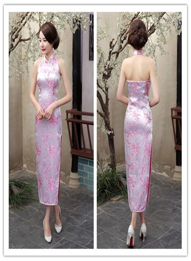 Plum Blossom Sleeveless Dress Pink