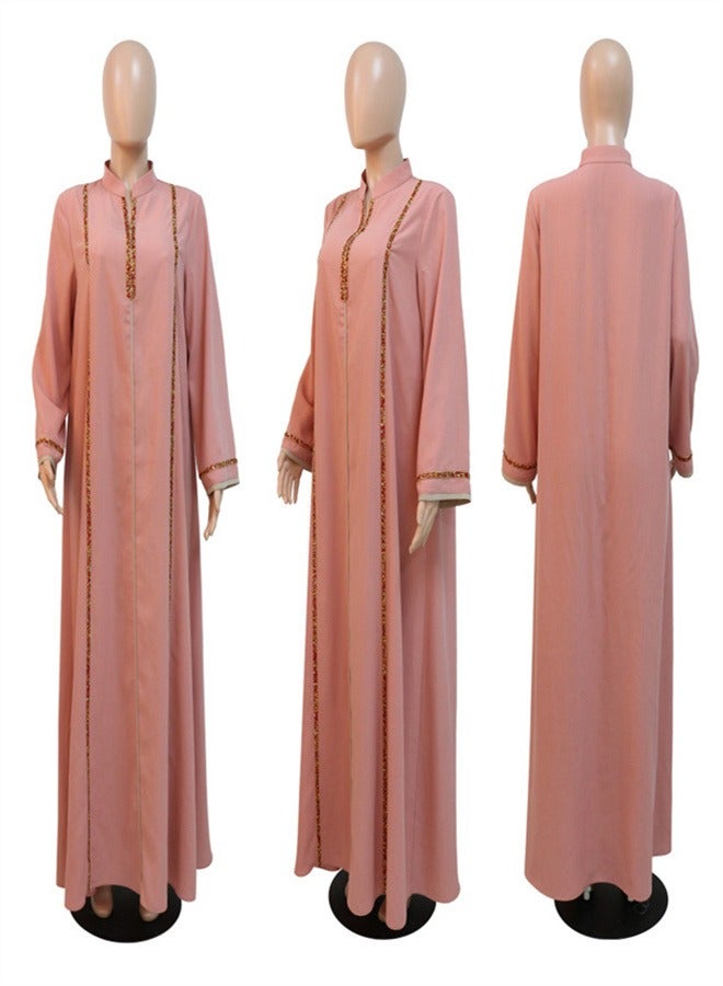 Jalabiya Loose Music Robe For Women Pink