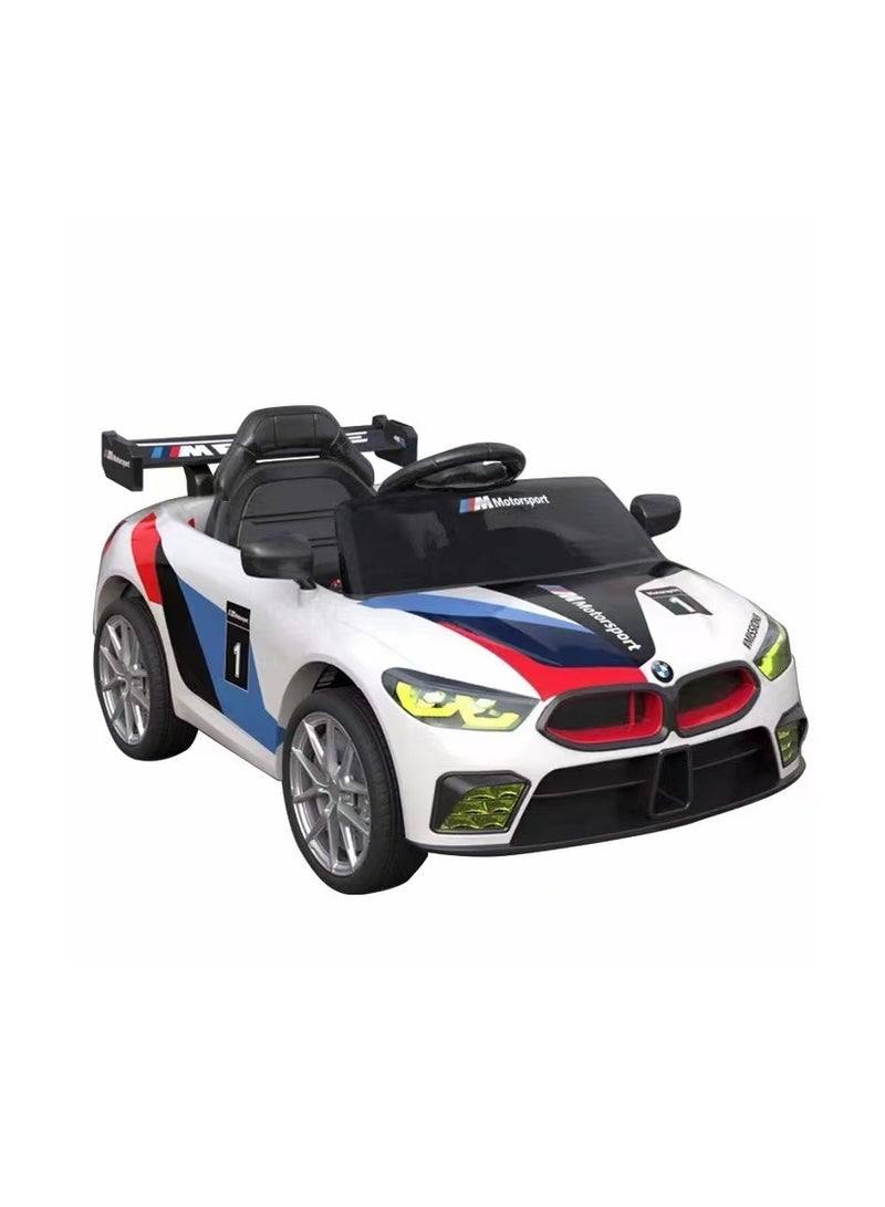 Drift Rechargeable Battery Car for Kids - Ride-On Toy with Lights - White Baby Car Battery Operated Ride-On