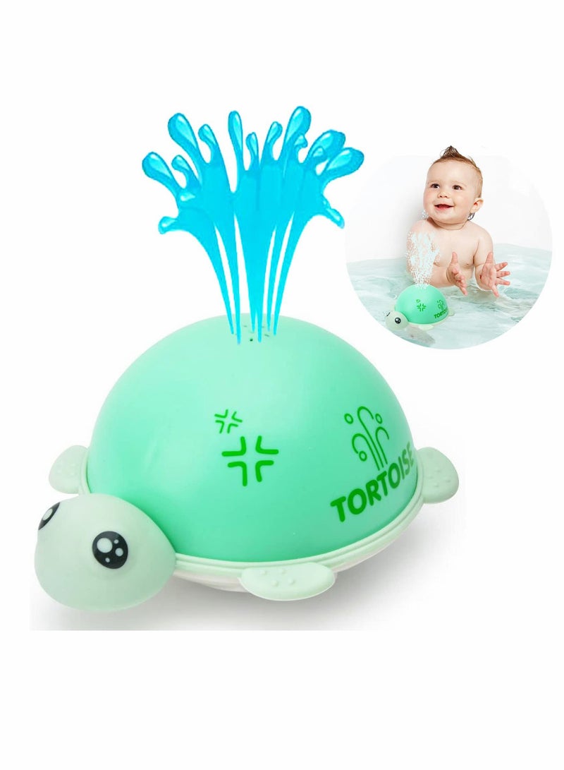 Baby Bath Toys, KASTWAVE Tortoise Induction Spray Water Toy with LED Light Up Sprinkler Toy for Kids Toddler Infant Whale Bathtub Toy