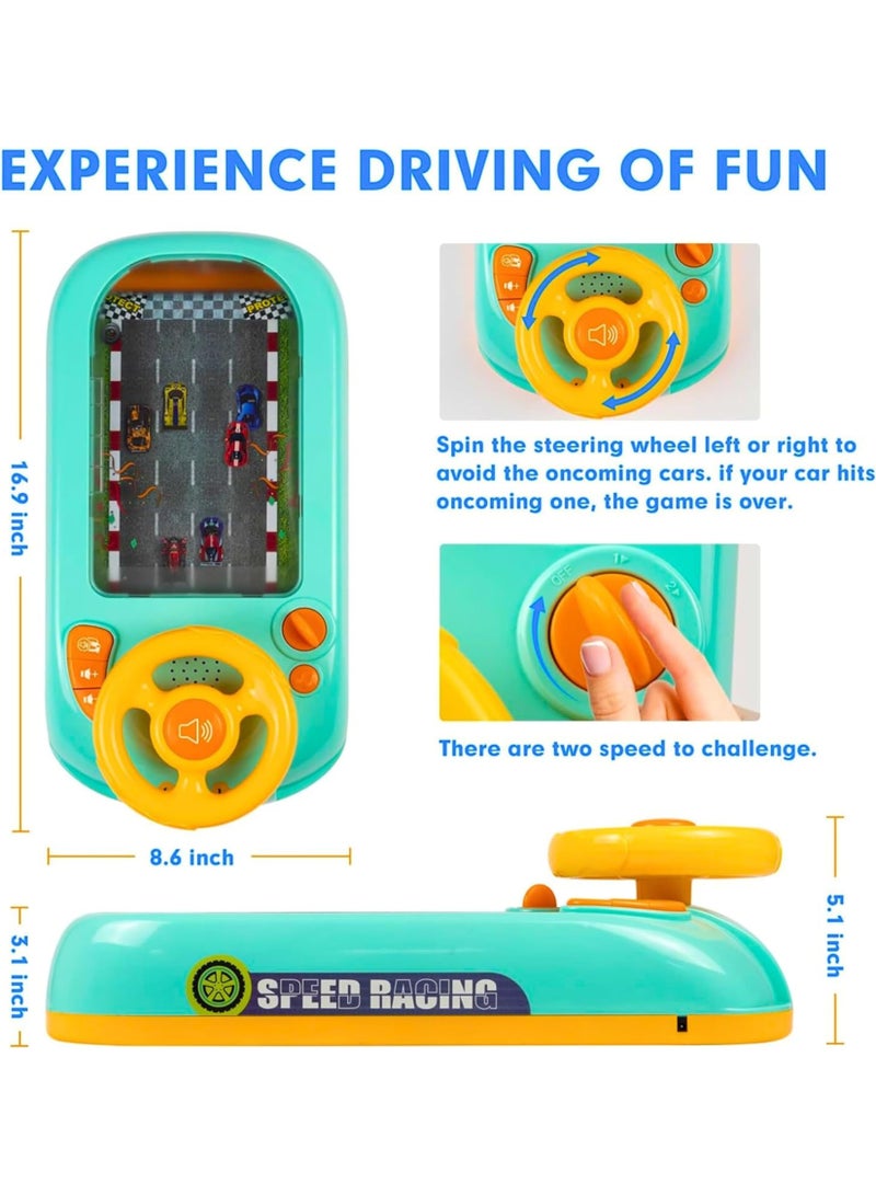 Musical Steering Wheel Toys for Boys 4-6, Toddler Simulated Driving Racing Car Game with Sound Age 3+ Year Old, Interactive Educational Learning Race Car Toy for Boys and Girls Birthday Gift